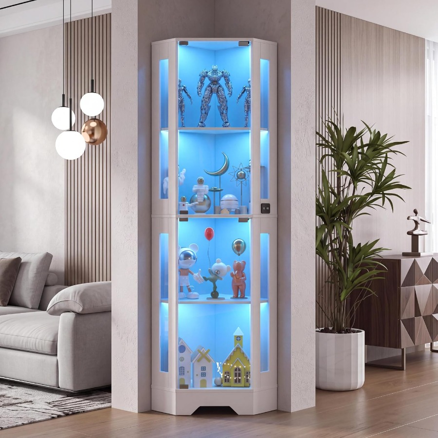 ตู้โชว์มุมสำหรับห้องนั่งเล่น ท - Lighting บทวิจารณ์และราคา