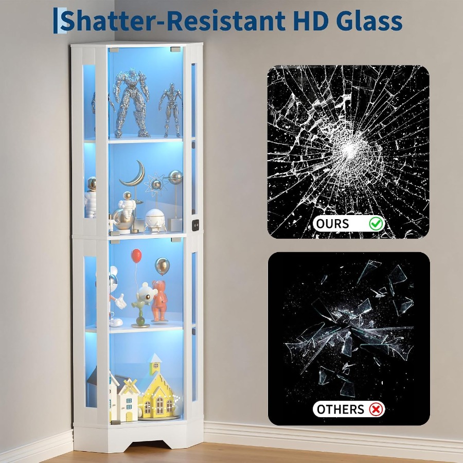 ตู้โชว์มุมสำหรับห้องนั่งเล่น ท - Lighting บทวิจารณ์และราคา
