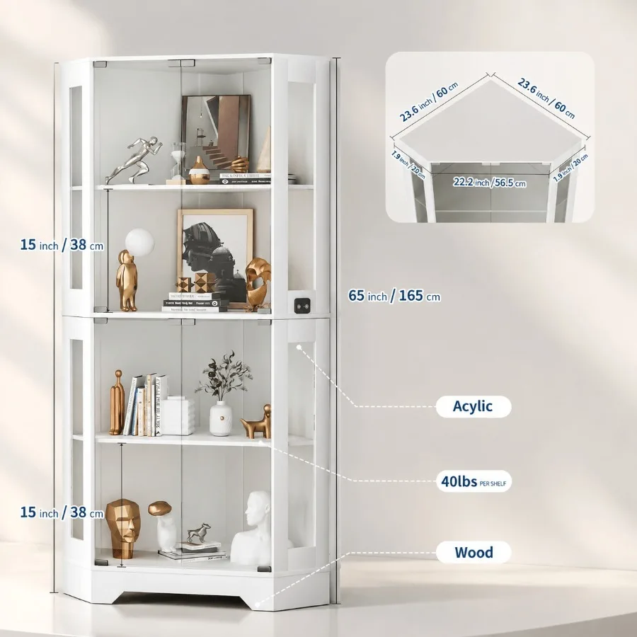 ตู้โชว์ของสะสมมุมห้องสีขาว ขนา - Storage & Organization บทวิจารณ์และราคา